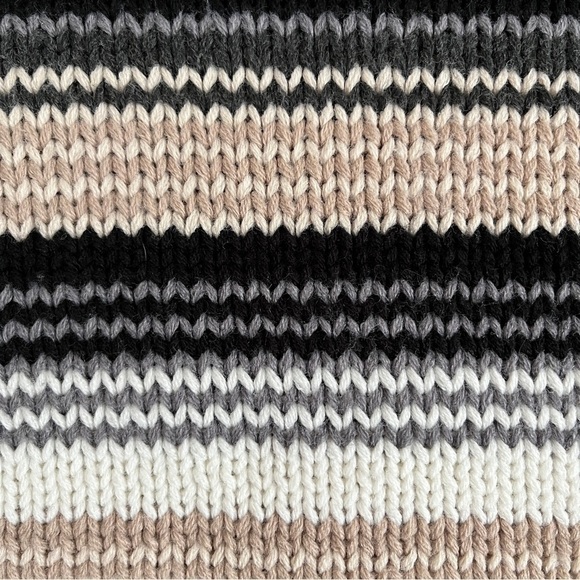 HANDMADE Striped Patchwork Cowl Neck Hoodie Sweater - Picture 8 of 11